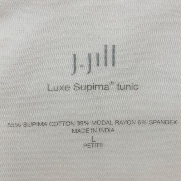J. Jill Luxe Supima 3/4 Sleeves Ivory Stretch Tunic Pull Over Top - Picture 9 of 13